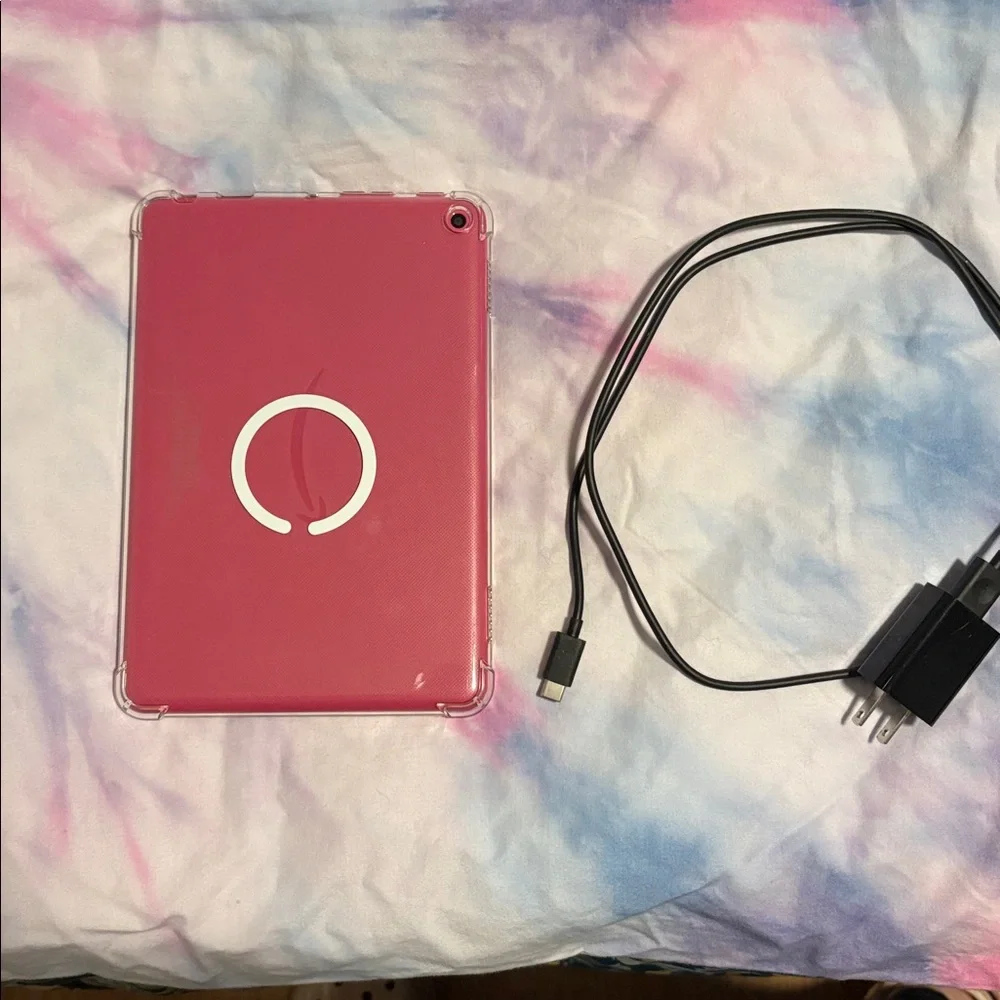 Pink Amazon fire HD 8 Tablet with Charger